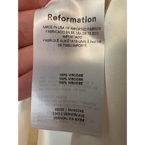 Reformation Rossi Ivory Asymmetrical Mini Dress NWT Size 10 - Picture 9 of 10